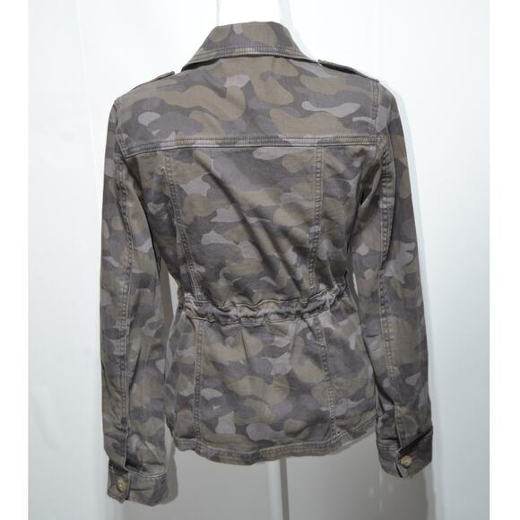 Express Woman's Full Zip Camo Military Utility Jacket Size XS - Picture 2 of 9